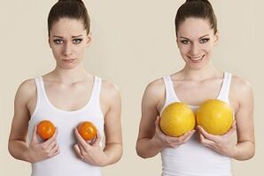 aumento del seno con la frutta
